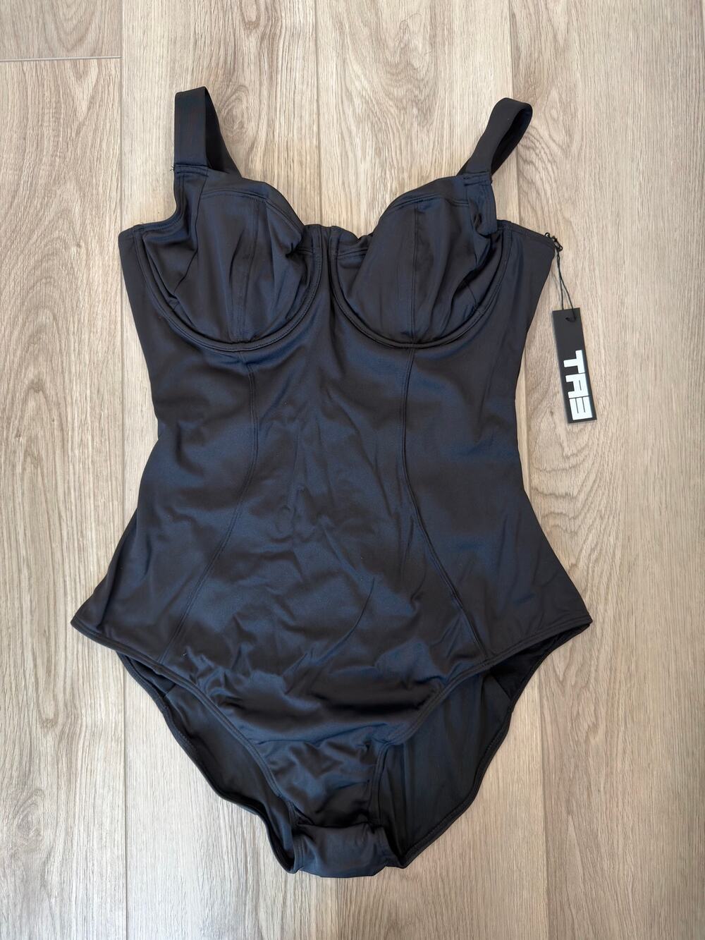 TA3 Black Lifty Corset Sculpting Slimming One Piece B/C Bust XL Reg Long NWT